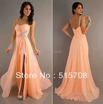 Free Shipping Sexy Spaghetti Straps Slit Beaded Chiffon Floor Length Formal Long Prom Dress Evening Gowns 
Free Shipping Sexy Spaghetti Straps Slit Beaded Chiffon Floor Length Formal Long Prom Dress Evening Gowns