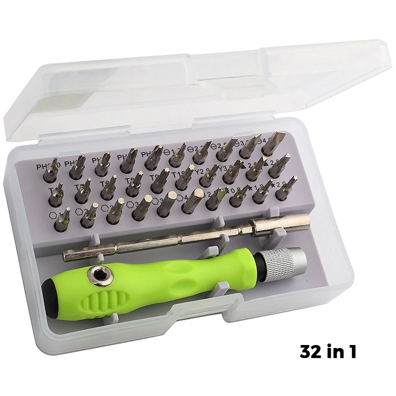 32 in 1 Mini Screwdriver Bits Set with Extension Rod 30 Bit Magnetic Driver Kit Screwdriver Set Repair Tool Kit Phone Laptop
32 in 1 Mini Screwdriver Bits Set with Extension Rod 30 Bit Magnetic Driver Kit Screwdriver Set Repair Tool Kit Phone Laptop
