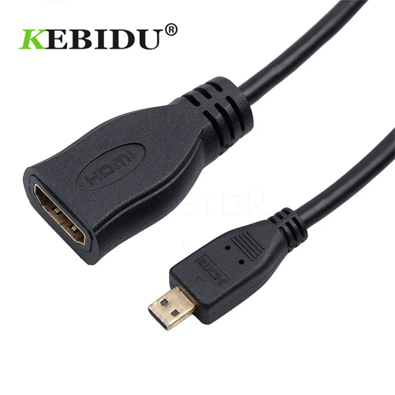 Kebidu 20cm Micro HDMI to HDMI Adapter micro HDMI Converter Male to Female HDMI 1080P Convertor for tablet pc tv mobile phone 
Kebidu 20cm Micro HDMI to HDMI Adapter micro HDMI Converter Male to Female HDMI 1080P Convertor for tablet pc tv mobile phone