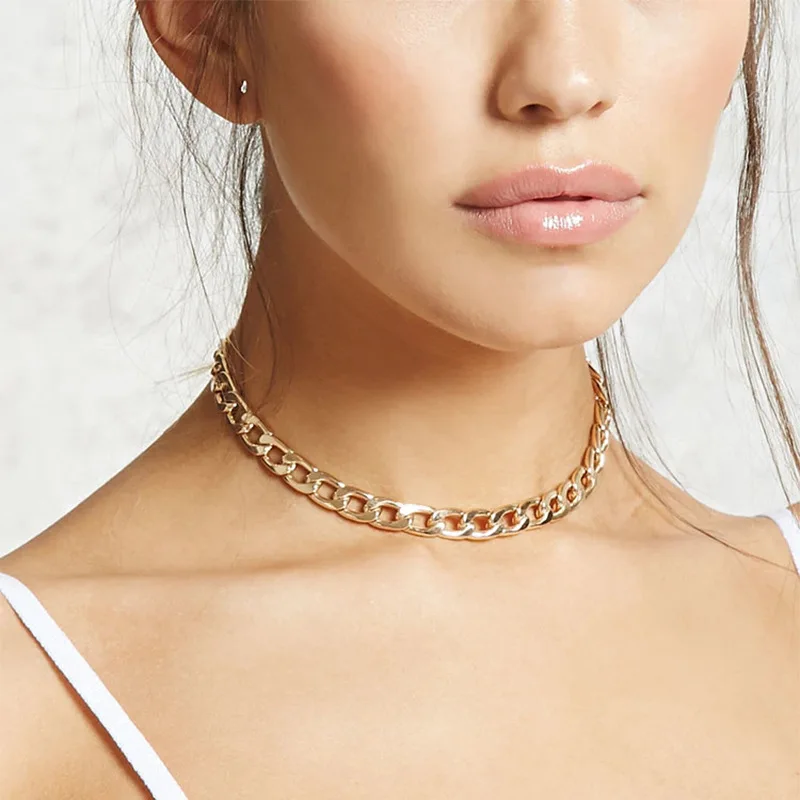 2019 Punk Chunky Chocker Chain Necklace for Women Vintage Elegant New Design Gold Silver Collar Choker Sweater Chain Necklace
2019 Punk Chunky Chocker Chain Necklace for Women Vintage Elegant New Design Gold Silver Collar Choker Sweater Chain Necklace