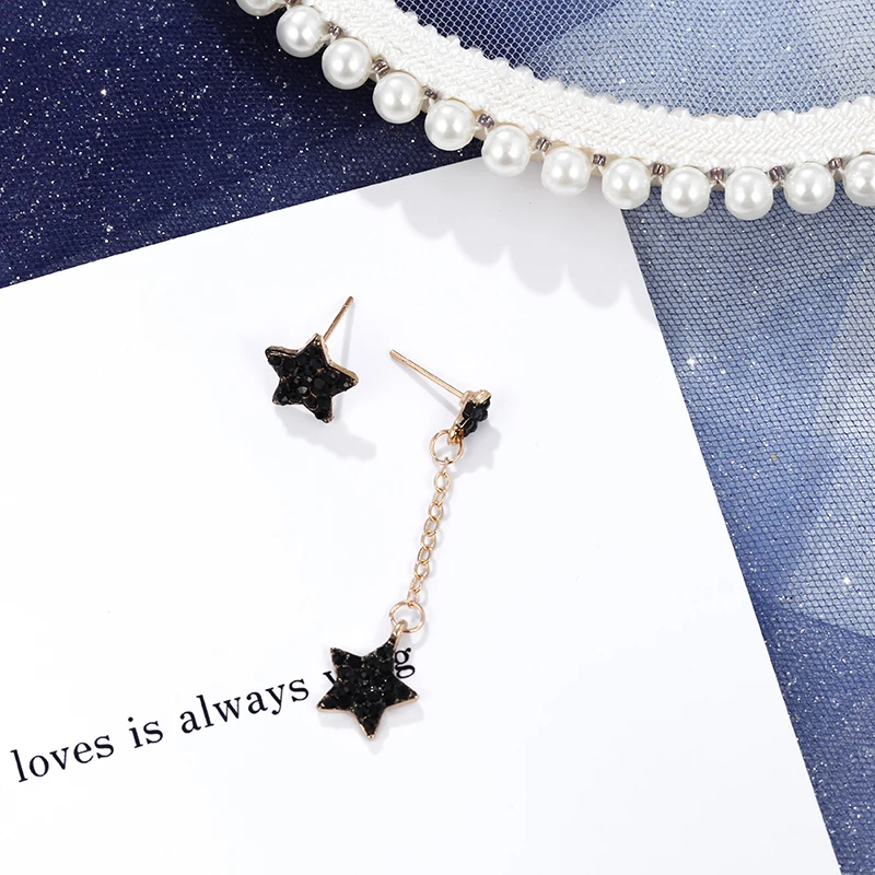 Korean Style Girls Earrings Fresh And Lovely Black Stars Tassel Strip Pendant Earrings Suitable For Jewelry Lover Gift
Korean Style Girls Earrings Fresh And Lovely Black Stars Tassel Strip Pendant Earrings Suitable For Jewelry Lover Gift