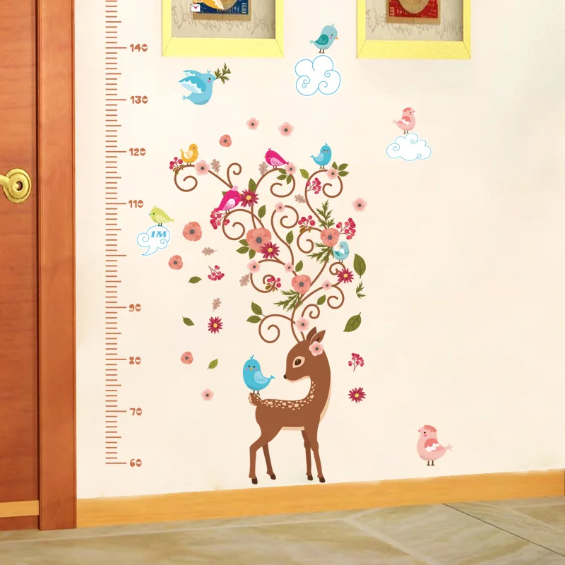 Beautiful sika deer flowers birds height child growth measuring wall stickers kids room door porch wardrobe decor diy decals
Beautiful sika deer flowers birds height child growth measuring wall stickers kids room door porch wardrobe decor diy decals