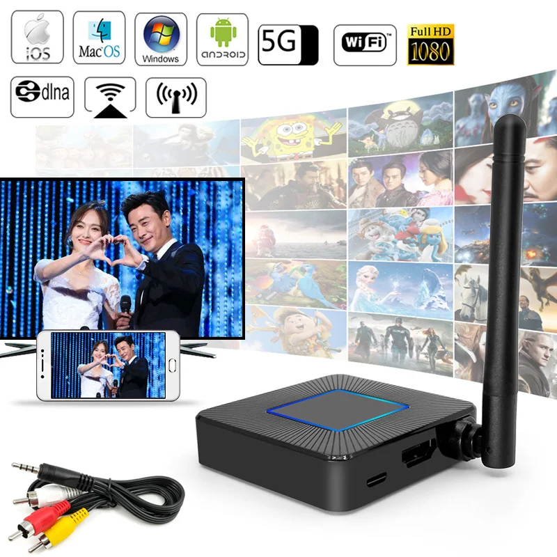 EarRise 2.4/5G TV Stick Q4 Dongle HDMI+AV Mirroring WiFi Display Receiver Miracast Google Chromecast 1080P DLNA PC Android IOS
EarRise 2.4/5G TV Stick Q4 Dongle HDMI+AV Mirroring WiFi Display Receiver Miracast Google Chromecast 1080P DLNA PC Android IOS