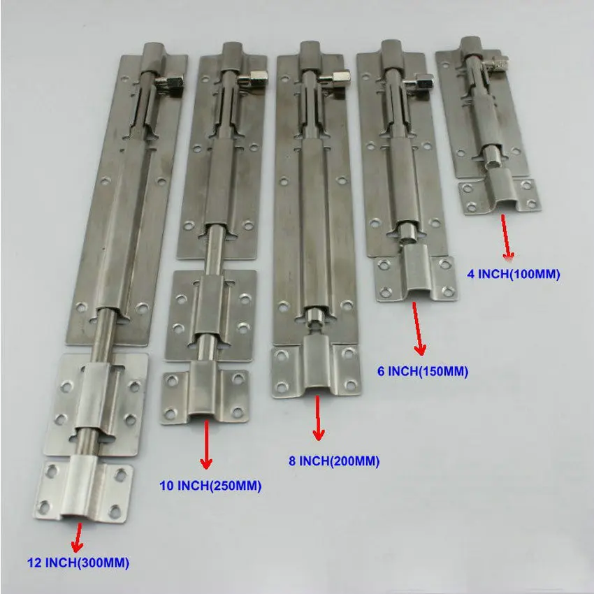 Wholesale Thicken 5PCS/Lot 4Inch=100MM(40MM Width, 9.5MM Rod Dia) Stainless Steel 304 Door Bolt, Door Drop Bolt, Safety Pin
Wholesale Thicken 5PCS/Lot 4Inch=100MM(40MM Width, 9.5MM Rod Dia) Stainless Steel 304 Door Bolt, Door Drop Bolt, Safety Pin
