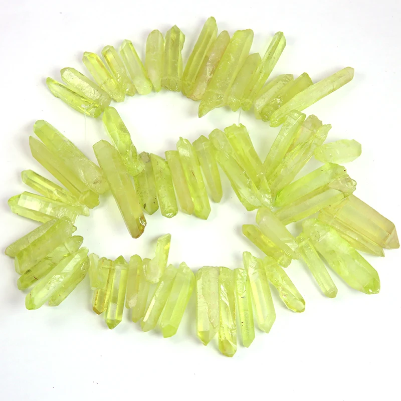 Electroplated Drilled Strand Dyed Green Raw Quartz Crystal Point Irregular Pendant Gradient Spike Gem Stone Beads Necklace
Electroplated Drilled Strand Dyed Green Raw Quartz Crystal Point Irregular Pendant Gradient Spike Gem Stone Beads Necklace