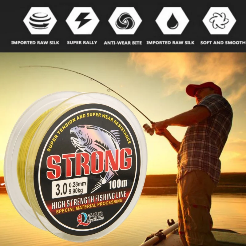New 8-46LB 100M Nylon Fishing Line Super Strong 0.40-0.5mm Monofilament Nylon Line Good for Boat Fishing Sea Fishing
New 8-46LB 100M Nylon Fishing Line Super Strong 0.40-0.5mm Monofilament Nylon Line Good for Boat Fishing Sea Fishing