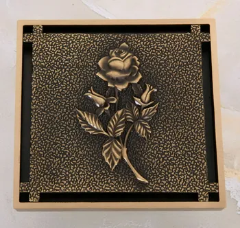 Antique Brass Carved Flower Pattern Bathroom Shower Drain 4" Square Floor Drain Waste Grates ahr044
Antique Brass Carved Flower Pattern Bathroom Shower Drain 4" Square Floor Drain Waste Grates ahr044