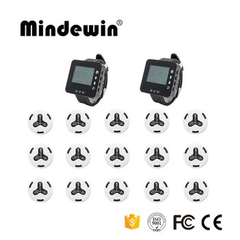 Mindewin Hot Sale Service Bell 15pcs Service Call Button + 2pcs Wrist Watch Pager Restaurant Or Cafe Shop Wireless Call Service
Mindewin Hot Sale Service Bell 15pcs Service Call Button + 2pcs Wrist Watch Pager Restaurant Or Cafe Shop Wireless Call Service