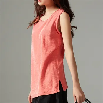 New Casual Big Size M-2Xl Women Cotton Linen Vest Solid O-neck Tanks Tops Summer Outfits Lady Short paragraph Bottomings WZ827
New Casual Big Size M-2Xl Women Cotton Linen Vest Solid O-neck Tanks Tops Summer Outfits Lady Short paragraph Bottomings WZ827