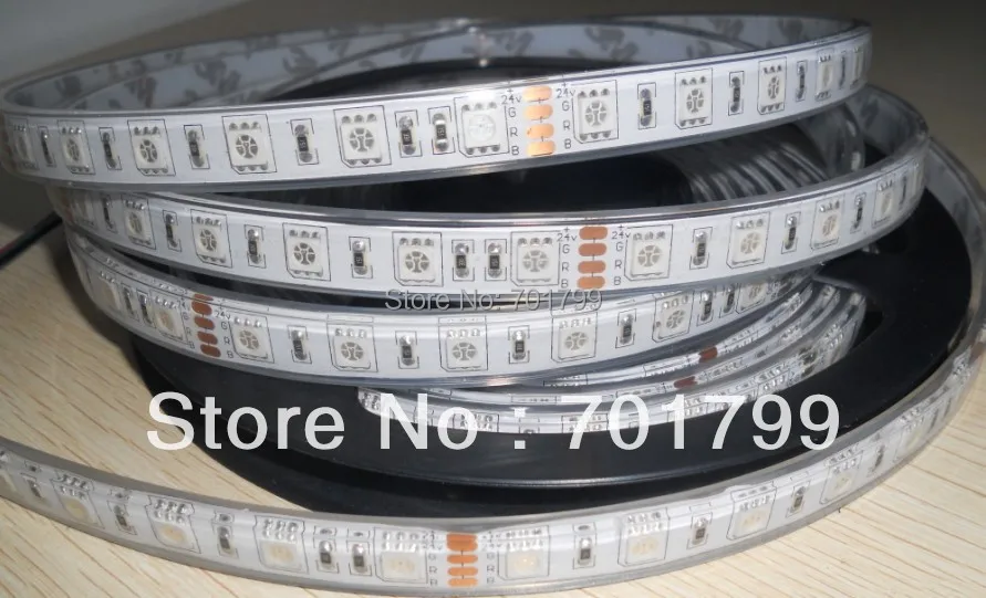 DC24V 5m(one roll) 5050 SMD 60LEDs/m led strip,waterproof by silicon tubing and coating;can be used underwater;IP68
DC24V 5m(one roll) 5050 SMD 60LEDs/m led strip,waterproof by silicon tubing and coating;can be used underwater;IP68