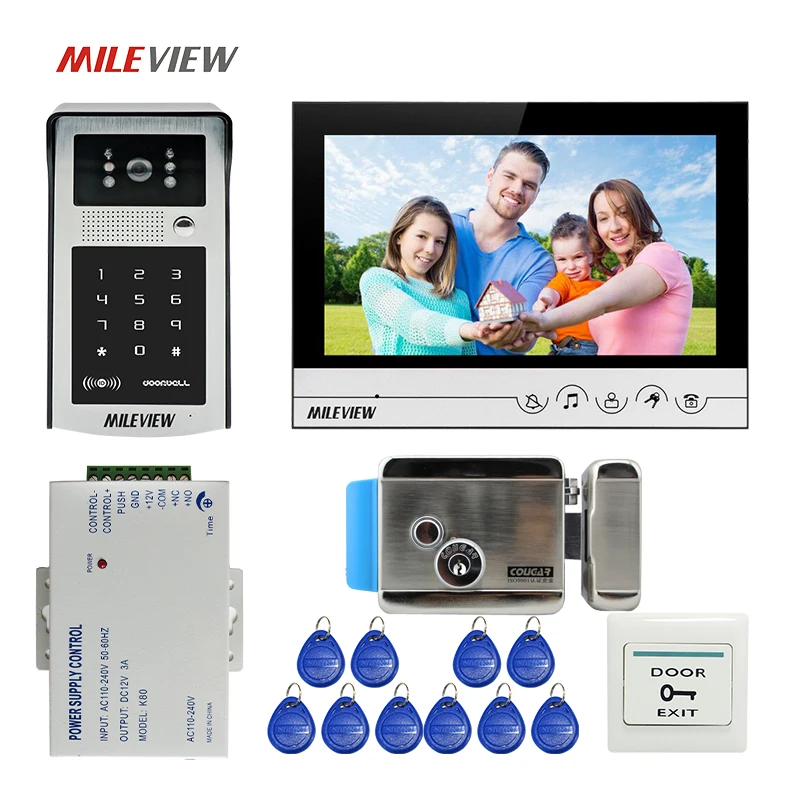 Free Shipping 9" LCD Screen Monitor Video Door Phone Intercom Kit + Outdoor RFID Code Keypad Unlock Camera Electric Control Lock
Free Shipping 9" LCD Screen Monitor Video Door Phone Intercom Kit + Outdoor RFID Code Keypad Unlock Camera Electric Control Lock