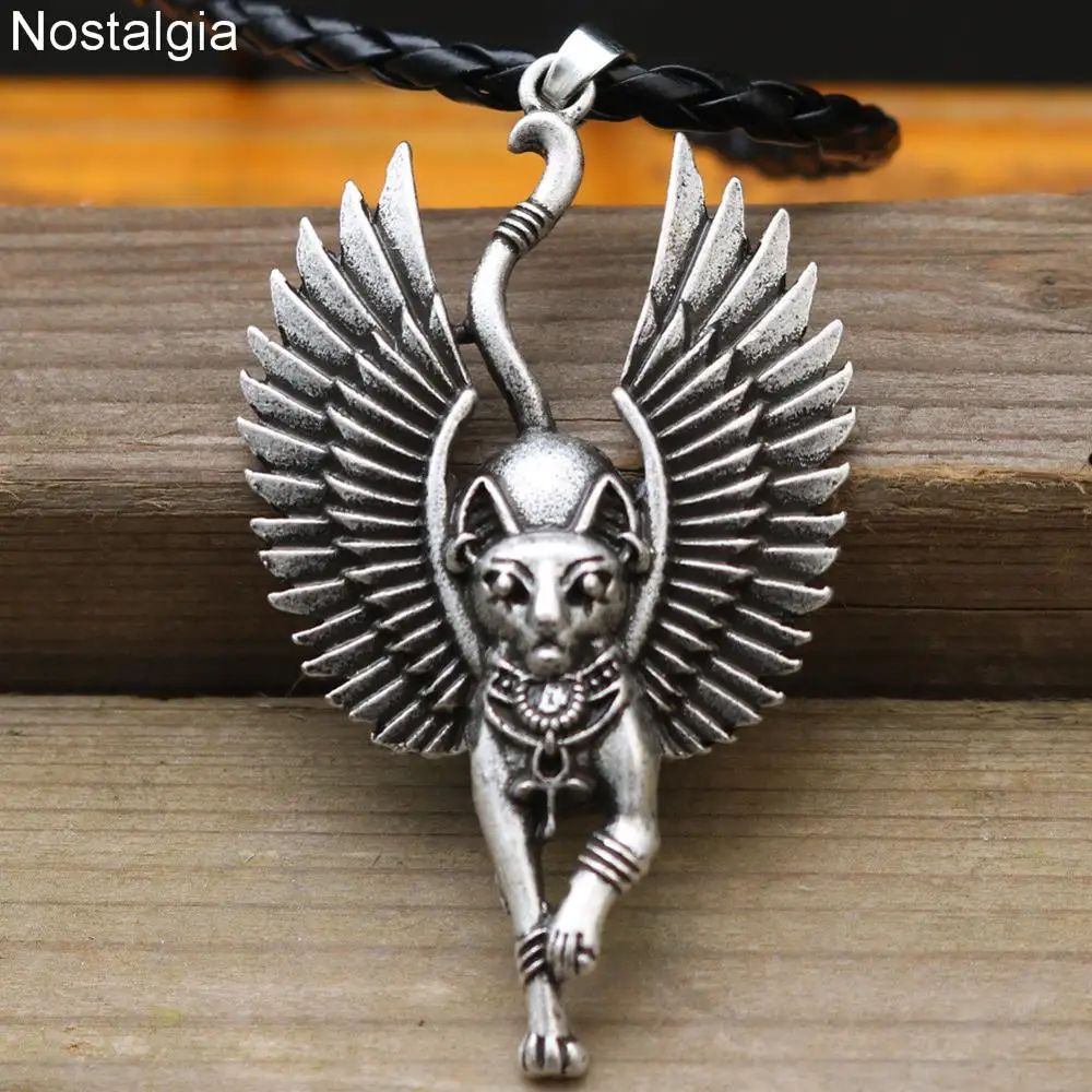 10pcs Egyptian Bastet Sphinx Jewelry Egypt Amulet And Talisman Cat With Angel Wings Pendant Necklace
10pcs Egyptian Bastet Sphinx Jewelry Egypt Amulet And Talisman Cat With Angel Wings Pendant Necklace