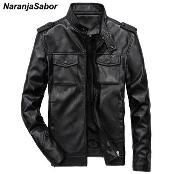 NaranjaSabor Men's Leather Jackets Stand Collar Fashion PU Leather Coats Male Motorcycle Outerwear Slim Fit 6XL Men Brand N414
NaranjaSabor Men's Leather Jackets Stand Collar Fashion PU Leather Coats Male Motorcycle Outerwear Slim Fit 6XL Men Brand N414