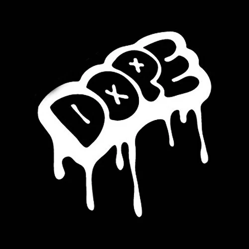 Dope dripping Cool JDM Euro Urban Graffiti Drip Style Bumper Sticker Car window Premium Quality die cut vinyl decal 5'' White |