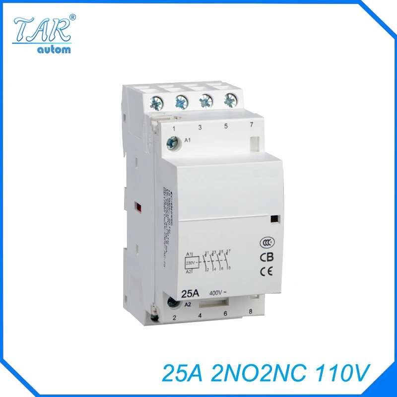 modular small household AC contactor25A 2NO2NO 110V Modular Normally Closed Contactor with electric machincal types of contactor
modular small household AC contactor25A 2NO2NO 110V Modular Normally Closed Contactor with electric machincal types of contactor