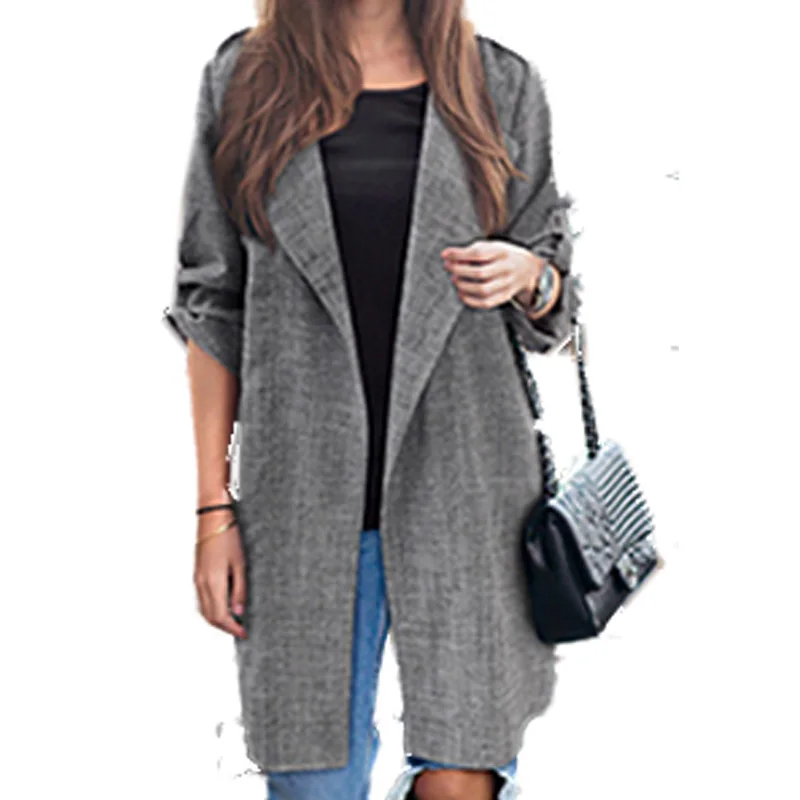 New large size fat MM autumn and winter long coat cardigan casual street Korean suit windbreaker
New large size fat MM autumn and winter long coat cardigan casual street Korean suit windbreaker