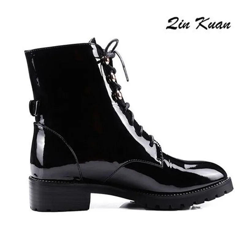 Ladies Fashion Round Toe Japanned Leather Lace Up Ankle Shoes Big Size 34-40 New Style Woman High Top Martin Boots QKH0013A
Ladies Fashion Round Toe Japanned Leather Lace Up Ankle Shoes Big Size 34-40 New Style Woman High Top Martin Boots QKH0013A