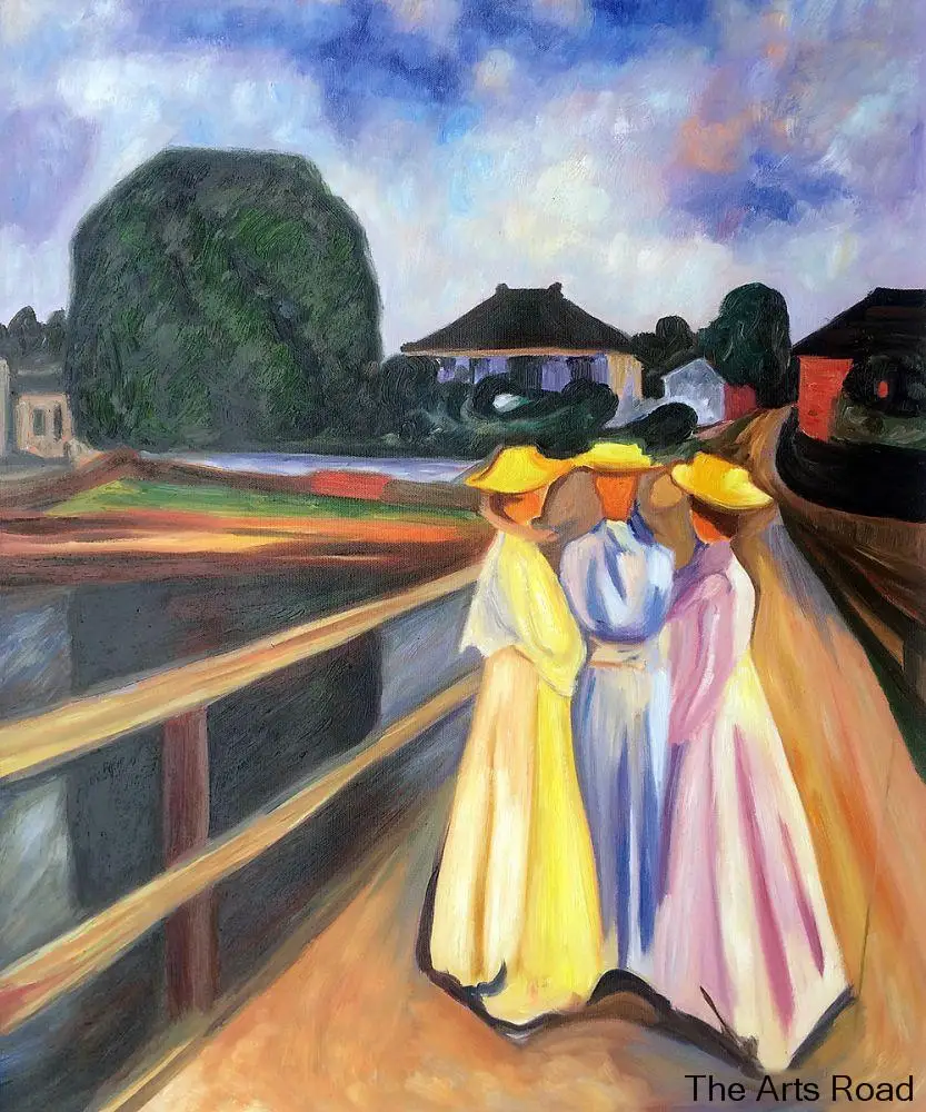 Abstract Canvas Wall Art Online Three Girls on the Jetty, 1903 by Edvard Munch Oil Painting for Sale Hand Painted
Abstract Canvas Wall Art Online Three Girls on the Jetty, 1903 by Edvard Munch Oil Painting for Sale Hand Painted
