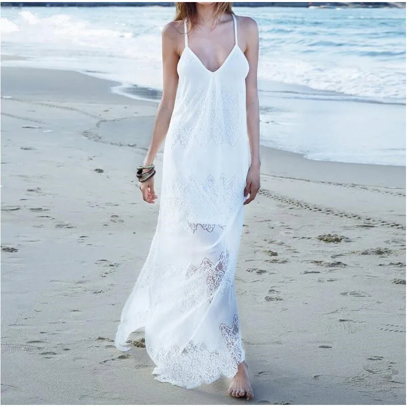 Summer Women's European and American New Lace V-neck Stitching Sexy Long Dress Casual Sleeveless Lace Dress 5XL
Summer Women's European and American New Lace V-neck Stitching Sexy Long Dress Casual Sleeveless Lace Dress 5XL