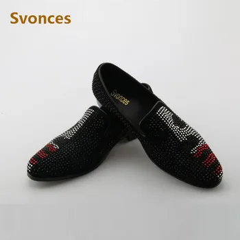 New Factory Customized Mens Shoes Luxury Black Red White Crystal Flats Studs Slip-on Loafers Comfortable Casual Brand Shoes Man
New Factory Customized Mens Shoes Luxury Black Red White Crystal Flats Studs Slip-on Loafers Comfortable Casual Brand Shoes Man