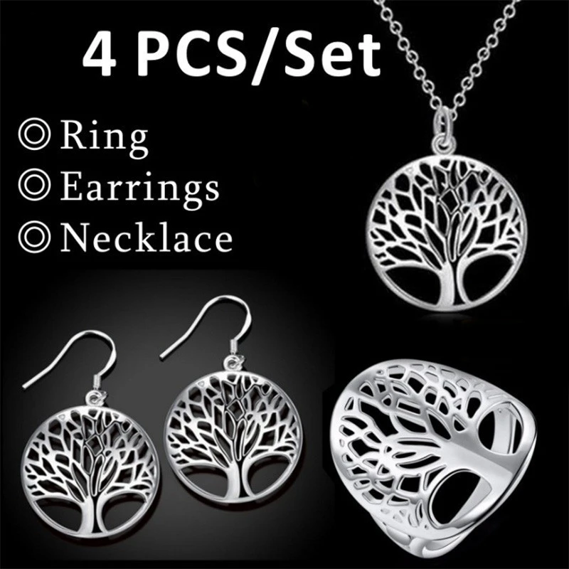 Hollow Tree of Life pendulo Pendant Necklace Wishing Tree Earrings Bracelet 4pc/Set Reiki Pendulum For Dowsing Women Jewelry
Hollow Tree of Life pendulo Pendant Necklace Wishing Tree Earrings Bracelet 4pc/Set Reiki Pendulum For Dowsing Women Jewelry
