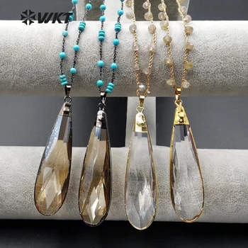 WT-N934 Wholesale Custom Natural Crystal Pendant Necklace With 30 inch Howlite Beads Chain With Black Gun Plated For New Design
WT-N934 Wholesale Custom Natural Crystal Pendant Necklace With 30 inch Howlite Beads Chain With Black Gun Plated For New Design