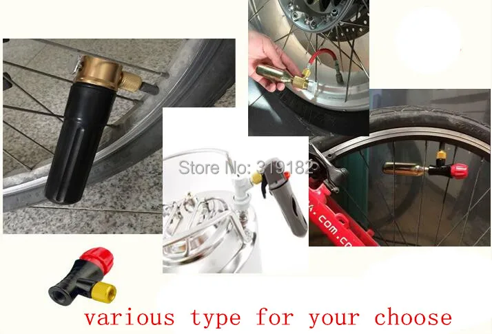 Press button Bicycle CO2 Inflatable Pump Adapter MTB Road Bike Mini Portable handy Air inflator Tire for 8 g 12 g 16 g CO2
Press button Bicycle CO2 Inflatable Pump Adapter MTB Road Bike Mini Portable handy Air inflator Tire for 8 g 12 g 16 g CO2