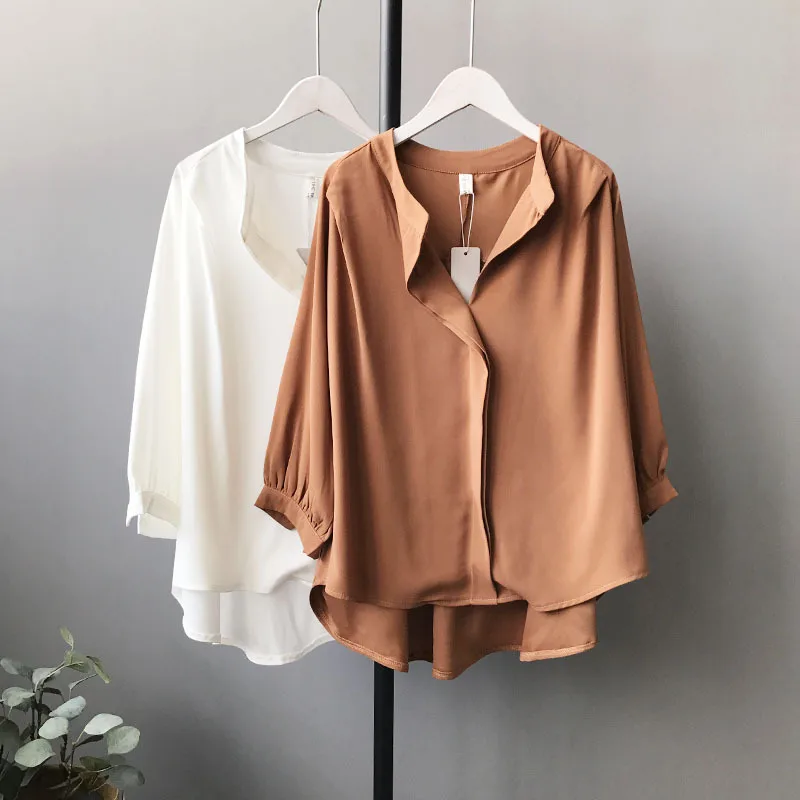 2019 Spring Elegant Chiffon Shirts Women Chic V Neck Three Quarter Lantern Sleeve Temperament Loose Blouses Female Soft Blusas
2019 Spring Elegant Chiffon Shirts Women Chic V Neck Three Quarter Lantern Sleeve Temperament Loose Blouses Female Soft Blusas