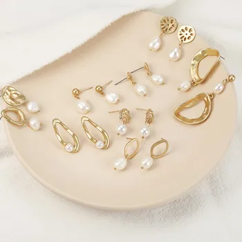 Vintage Irregular freshwater pearl earrings for women Earrings geometric Bohemia Natural pearl earrings wedding jewelry gift
Vintage Irregular freshwater pearl earrings for women Earrings geometric Bohemia Natural pearl earrings wedding jewelry gift