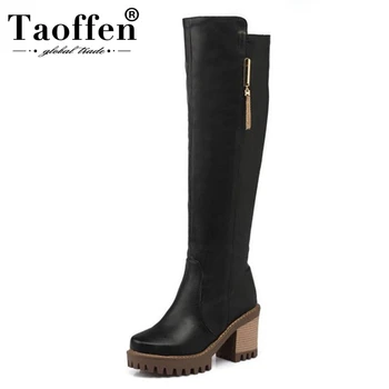 TAOFFEN Women Square Heel Knee Boots Vintage Heeled Bota Feminina Woman Warm Fur Winter Shoes Footwear Size 34-43
TAOFFEN Women Square Heel Knee Boots Vintage Heeled Bota Feminina Woman Warm Fur Winter Shoes Footwear Size 34-43