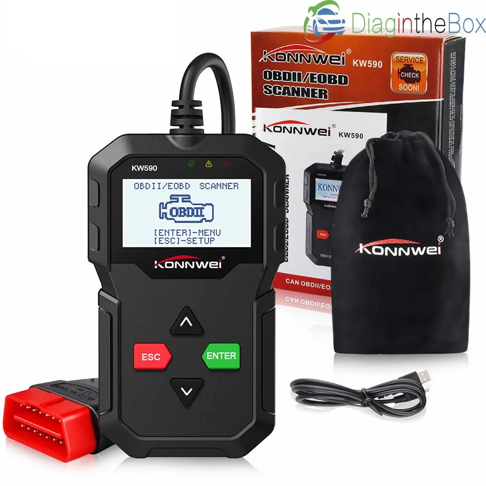 New KONNWEI KW590 OBD2 Code Reader Automotive Scanner Auto Repair Diagnostic Tool OBD II OBD 2 Scanner Better ELM327 in Russian
New KONNWEI KW590 OBD2 Code Reader Automotive Scanner Auto Repair Diagnostic Tool OBD II OBD 2 Scanner Better ELM327 in Russian