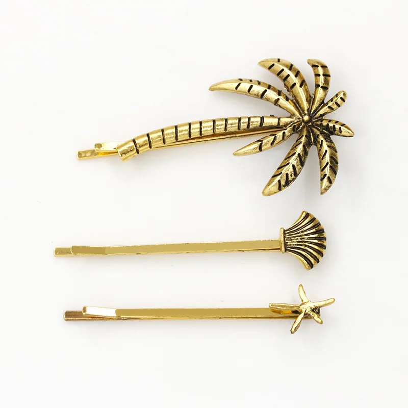 3 Kinds Coconut Trees Shell Starfish Vintage Hair Clips and Pins Seashore Style Golden Silver Barrettes Womne Hair Jewelry
3 Kinds Coconut Trees Shell Starfish Vintage Hair Clips and Pins Seashore Style Golden Silver Barrettes Womne Hair Jewelry