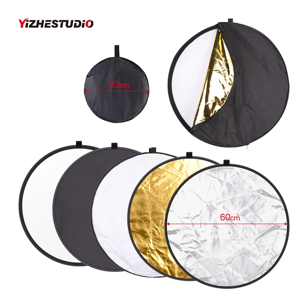 Yizhestudio 24" 60cm 5 in 1 Reflector Collapsible light round Multi Photography Studio Flash Diffuers Gold Silver White Black
Yizhestudio 24" 60cm 5 in 1 Reflector Collapsible light round Multi Photography Studio Flash Diffuers Gold Silver White Black