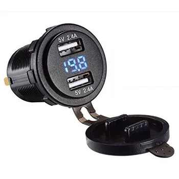 2019 Motorcycle Car USB Charger Socket Voltmeter Car Dual USB Charger Adapter Voltage 4.2A 12V 
2019 Motorcycle Car USB Charger Socket Voltmeter Car Dual USB Charger Adapter Voltage 4.2A 12V