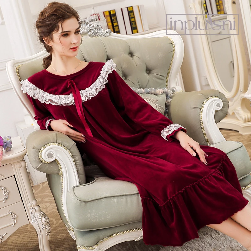 Inplusni Winter long sleeves plus velvet nightdress homewear long section warm casual sweet pyjama fahsion women sleepwear
Inplusni Winter long sleeves plus velvet nightdress homewear long section warm casual sweet pyjama fahsion women sleepwear