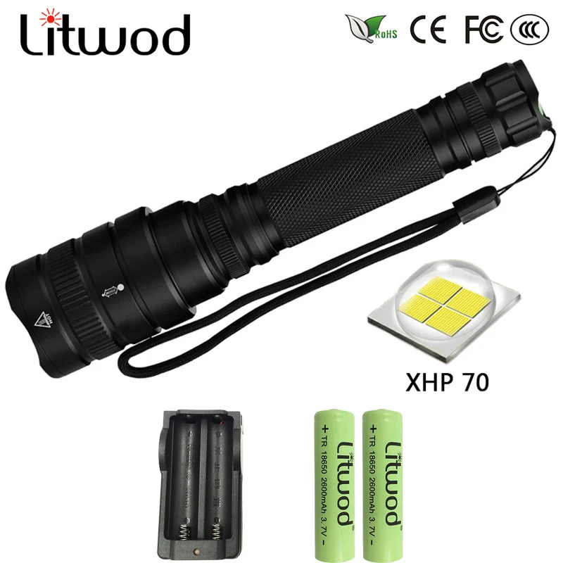 Litwod Z201515 светодиодный фонарик XHP70 20000LM водонепроницаемый алюминиевый сплав