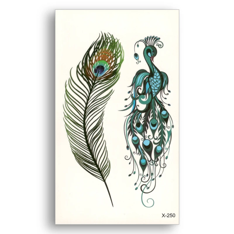 Fake temporary waterproof tattoo Water Transfer Colored peacock feathers Sticker Men Women Girl Beauty Body Art Makeup X250
Fake temporary waterproof tattoo Water Transfer Colored peacock feathers Sticker Men Women Girl Beauty Body Art Makeup X250
