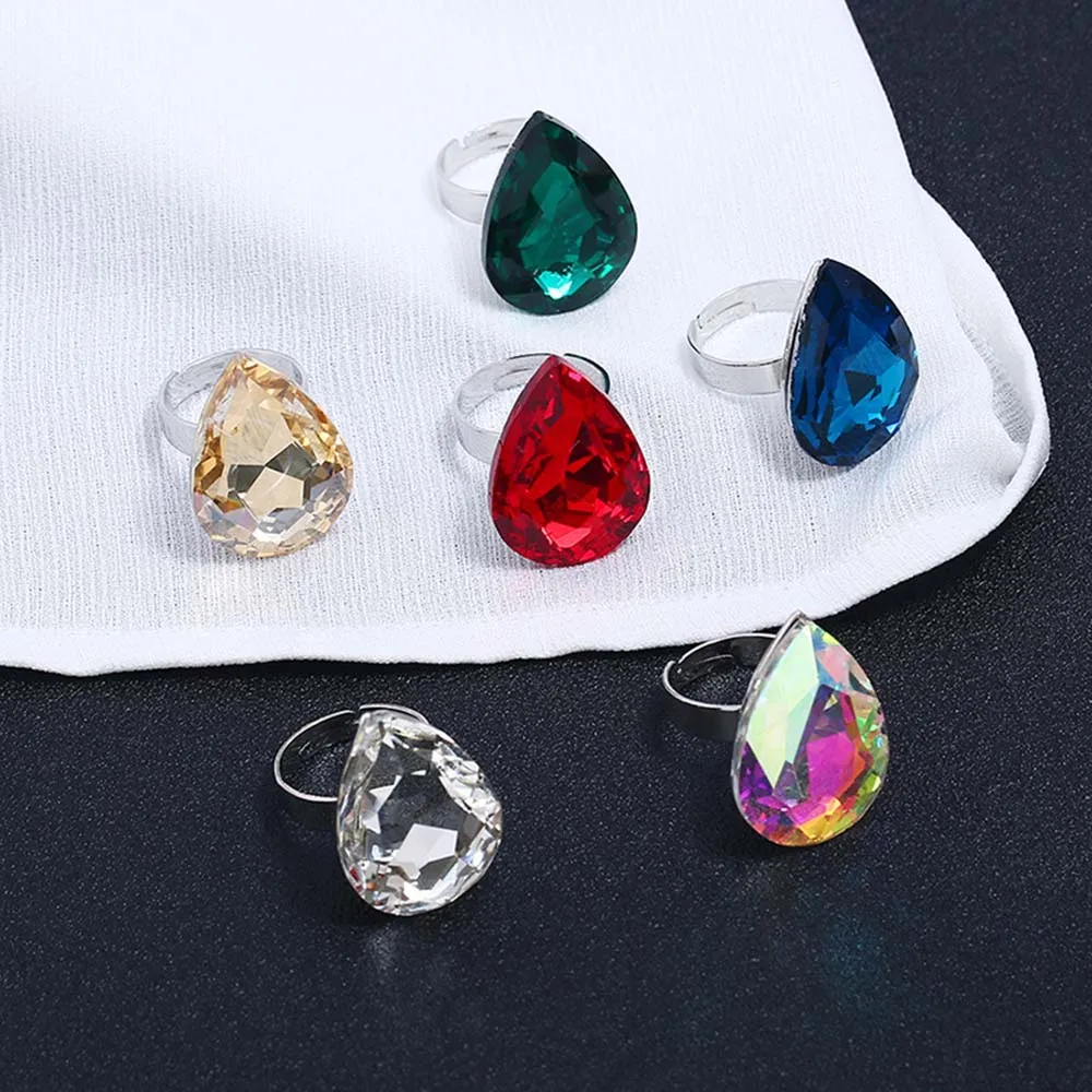 Blue Green Red White Colorful Water Drop Crystal Rings For Women Silver Color Adjustable Jewelry Open Ring
Blue Green Red White Colorful Water Drop Crystal Rings For Women Silver Color Adjustable Jewelry Open Ring