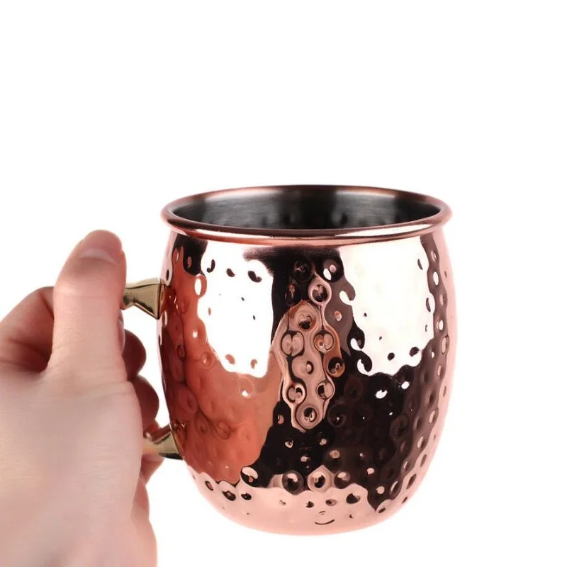 

50pcs Barrel Shape Hammered Moscow Mule Mug Stainless Steel Beer Cup For Cocktail Drink Free Shipping ZA6030