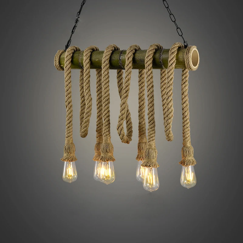 Vintage Rope Pendant Lights Lamp Bamboo Loft Creative Industrial Lamps E27 Bulb Art Deco For Living Room Decoration Warm Light
Vintage Rope Pendant Lights Lamp Bamboo Loft Creative Industrial Lamps E27 Bulb Art Deco For Living Room Decoration Warm Light