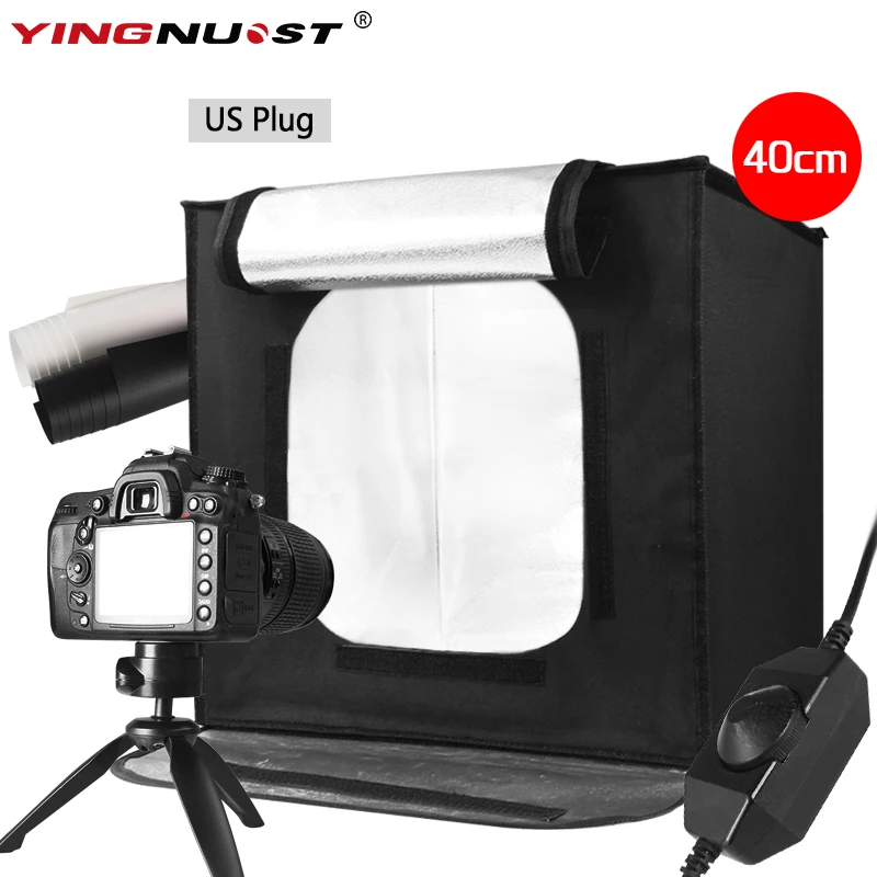 40x40cm Portable Photo Studio Lighting Mini Softbox Dimmable Double Led Light Box Photography Backdrop Shooting Tent Kit US Plug
40x40cm Portable Photo Studio Lighting Mini Softbox Dimmable Double Led Light Box Photography Backdrop Shooting Tent Kit US Plug