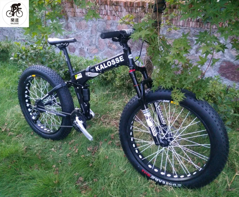 Kalosse Fat bike snow mountain bike 26*4.0 inch 26er Folding mountain bicycle 24/27/30 speed Hydraulic brakes
Kalosse Fat bike snow mountain bike 26*4.0 inch 26er Folding mountain bicycle 24/27/30 speed Hydraulic brakes
