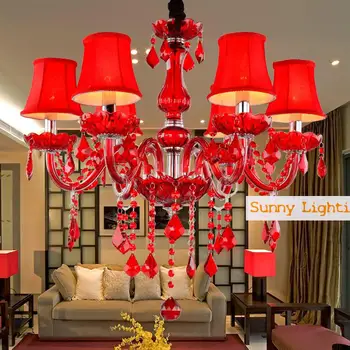 Modern Red chandelier Crystal Lamp for Wedding room cafe Red shades glass chandelier indoor lighting Bedroom light Led lamparas
Modern Red chandelier Crystal Lamp for Wedding room cafe Red shades glass chandelier indoor lighting Bedroom light Led lamparas