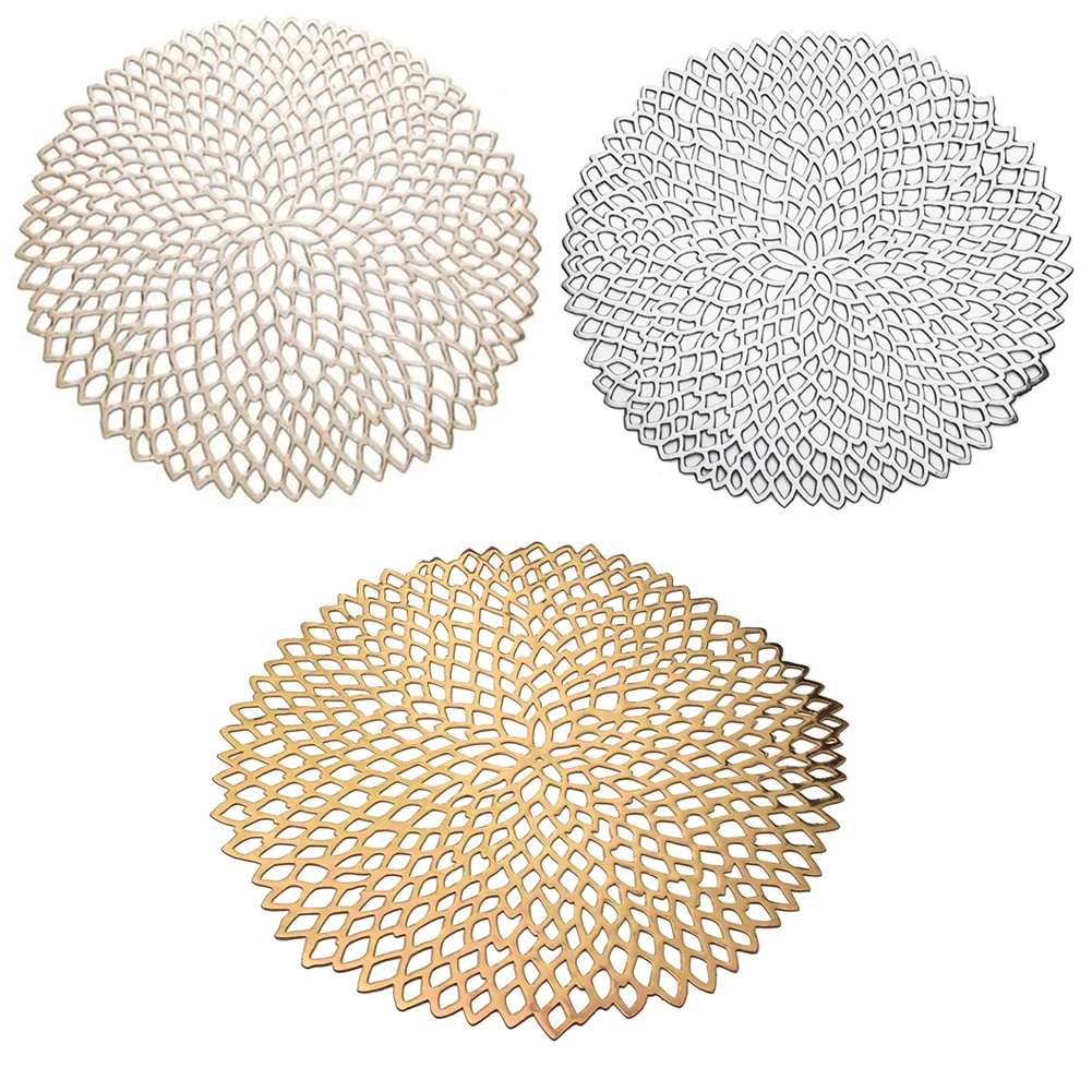 Hollow Placemat Table Mat For Dining Table Heat Insulation Non Slip Round Coaster Pads Table Bowl Mats Home Decor 38.5cm 
Hollow Placemat Table Mat For Dining Table Heat Insulation Non Slip Round Coaster Pads Table Bowl Mats Home Decor 38.5cm