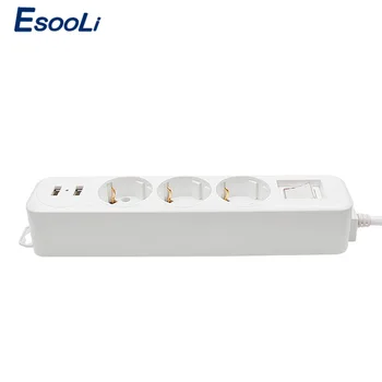 Esooli Power Strip Dual USB Charge Port 3 AC EU Outlet Socket Extension Plug Power Button Surge Protector 2M Pure Copper Wire
Esooli Power Strip Dual USB Charge Port 3 AC EU Outlet Socket Extension Plug Power Button Surge Protector 2M Pure Copper Wire