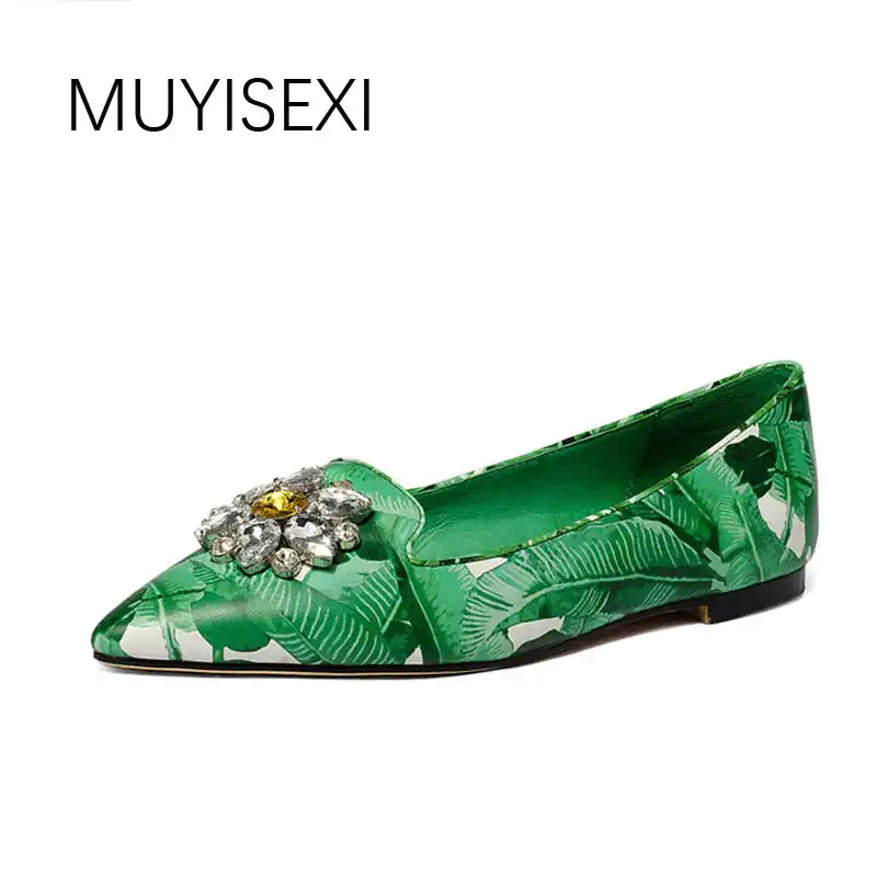 green flat shoes