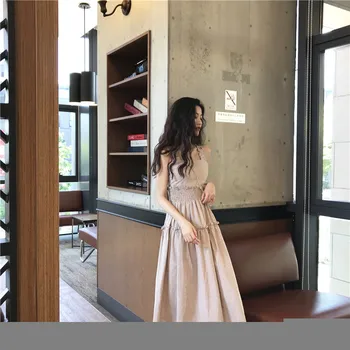 Nice Womens Dress Korea Harajuku New Tide Camisole Dress Boat Neck Longuette Lady Style Pure Color Stringy Selvedge
Nice Womens Dress Korea Harajuku New Tide Camisole Dress Boat Neck Longuette Lady Style Pure Color Stringy Selvedge