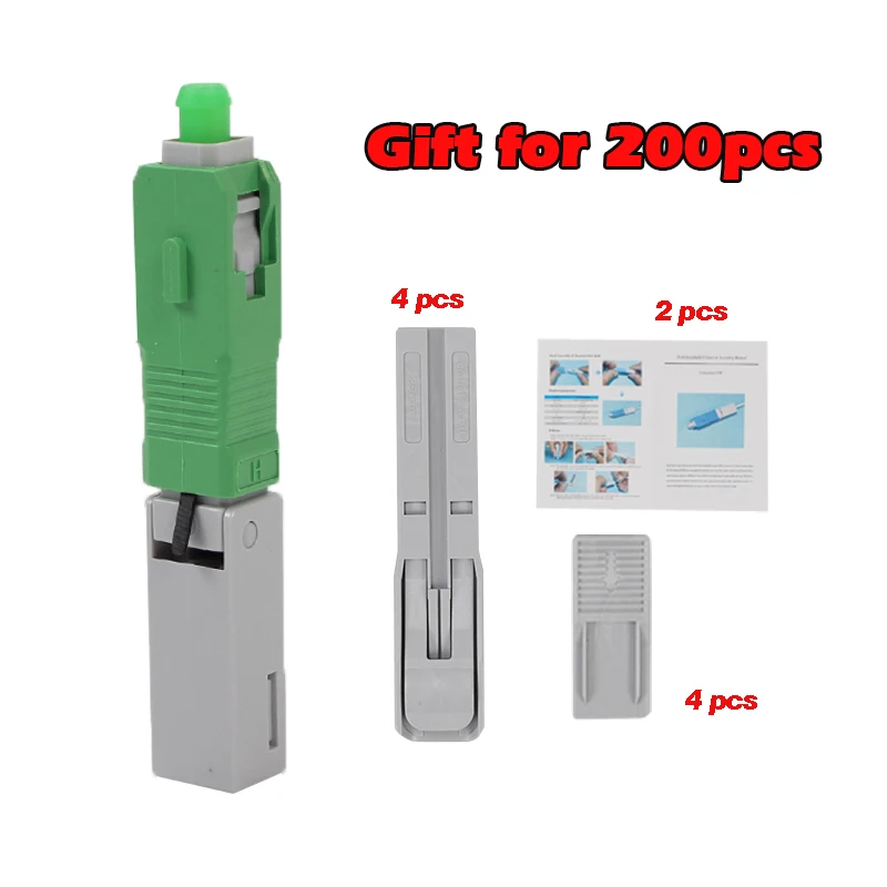 200 Pieces SC APC Fast Connector Embedded Connector FTTH Tool Cold Connector Tool SC/APC optical fiber Fast connector
200 Pieces SC APC Fast Connector Embedded Connector FTTH Tool Cold Connector Tool SC/APC optical fiber Fast connector