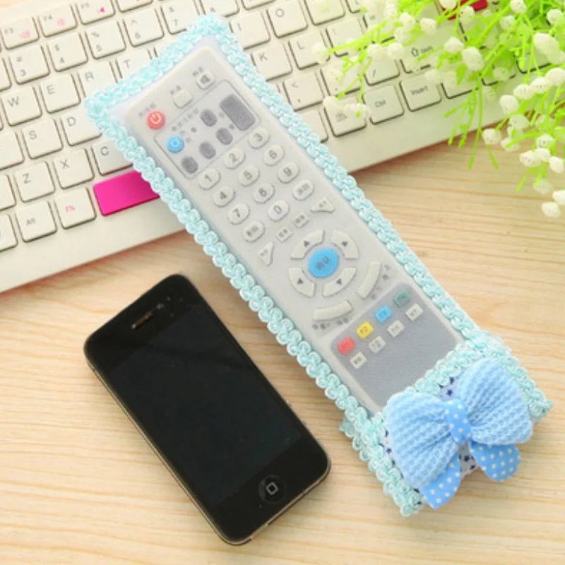 TV Air Conditioning Remote Control Case Cover Bowknot Lace Cover Greaseproof Anti-Dust Bowknot Mini Cover Bags