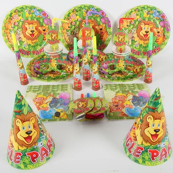 104pcs/lot Cartoon Jungle Party Disposable Tableware Sets Party Decoration for Kids Baby Shower Cartoon Party Favors Decoration
104pcs/lot Cartoon Jungle Party Disposable Tableware Sets Party Decoration for Kids Baby Shower Cartoon Party Favors Decoration